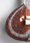 Fully carved tabli on studio electric sitar from Miraj