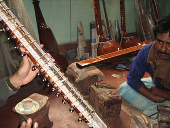 checking sitar