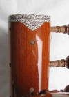 penwork below endcap on back of sitar